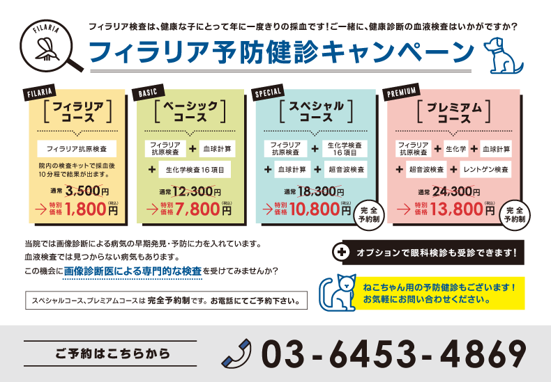 フィラリア予防健診キャンペーン